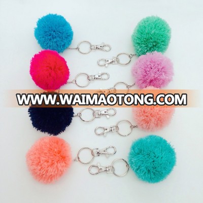 hot wholesale 6cm keychain multi-color wool ball cashmere pom pom