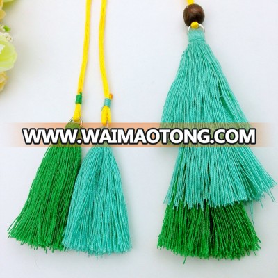 Fashion new design 3 tier tassel string cotton tassel with long loop