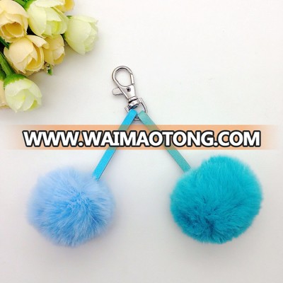 highly popular beautiful fake rabbit fur ball cherry shape faux fur pom pom